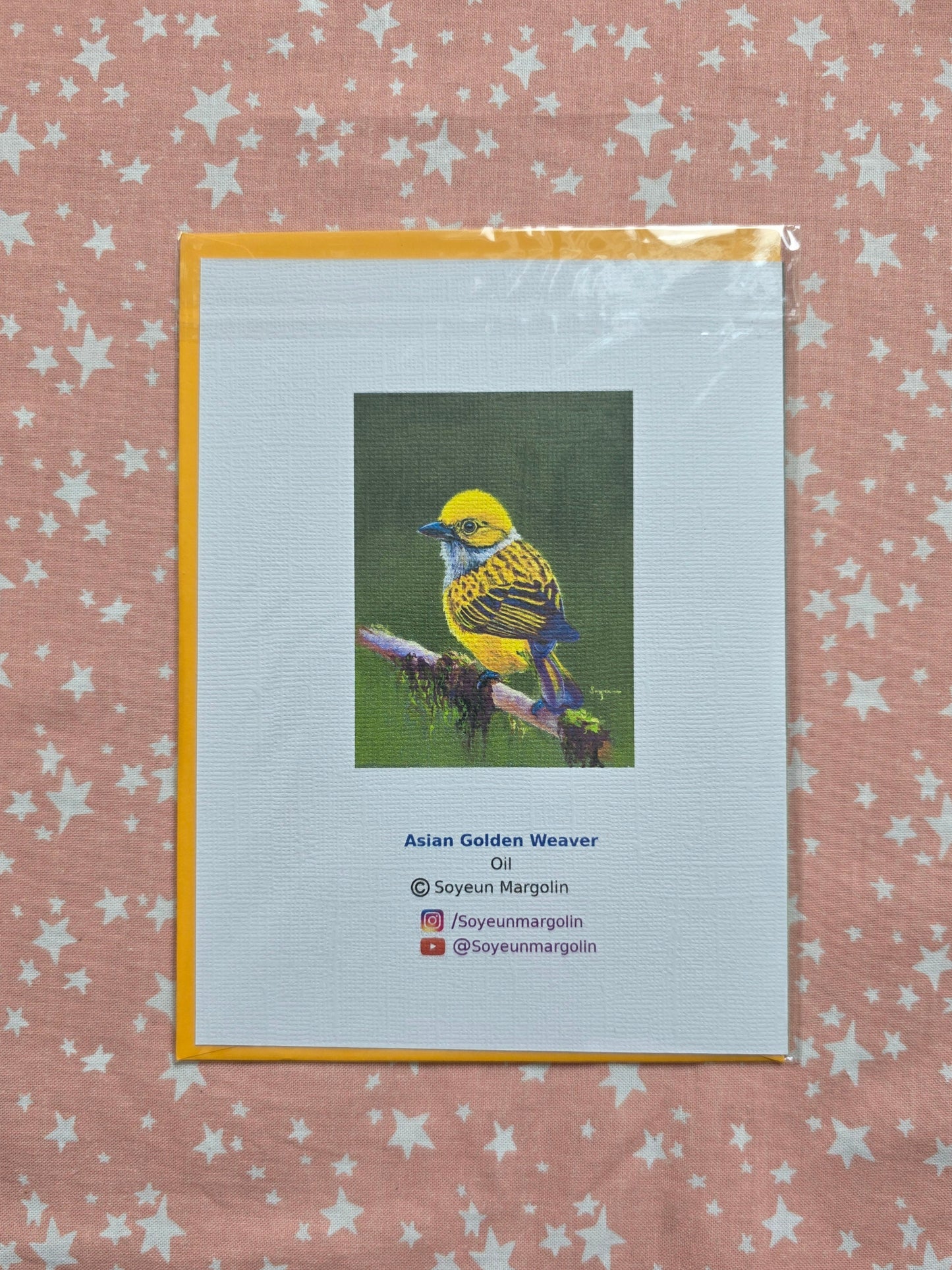 Asian golden weaver card
