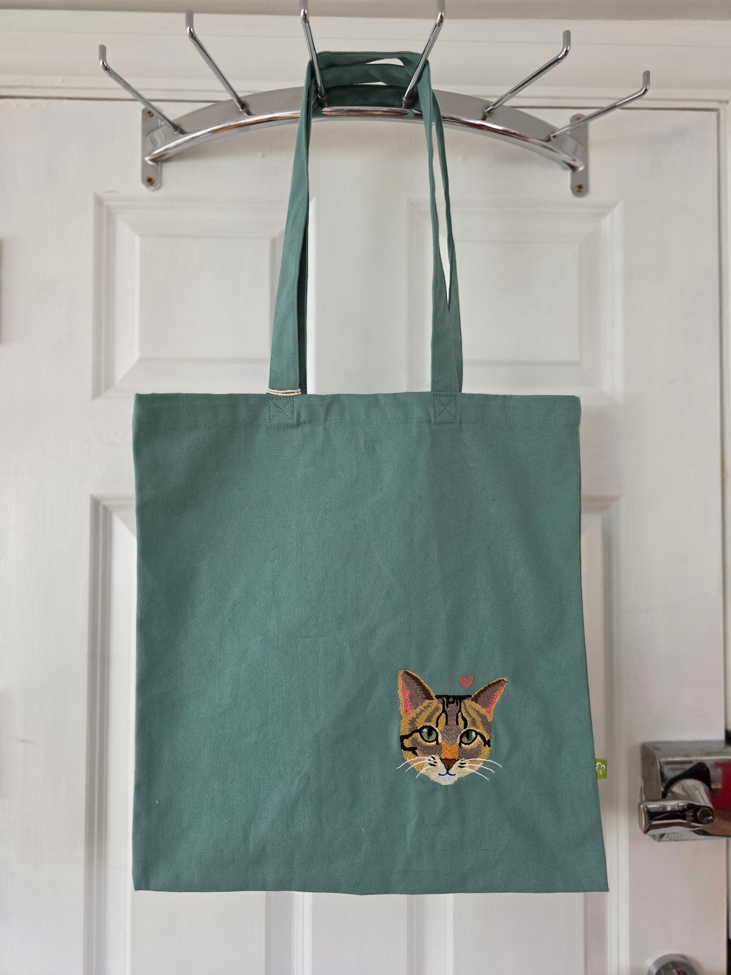 Cat cotton canvas tote bag