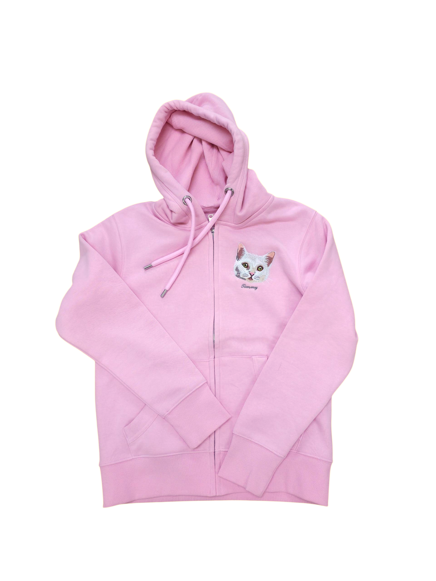 Custom Pet embroidery on hoodie zip cardigan