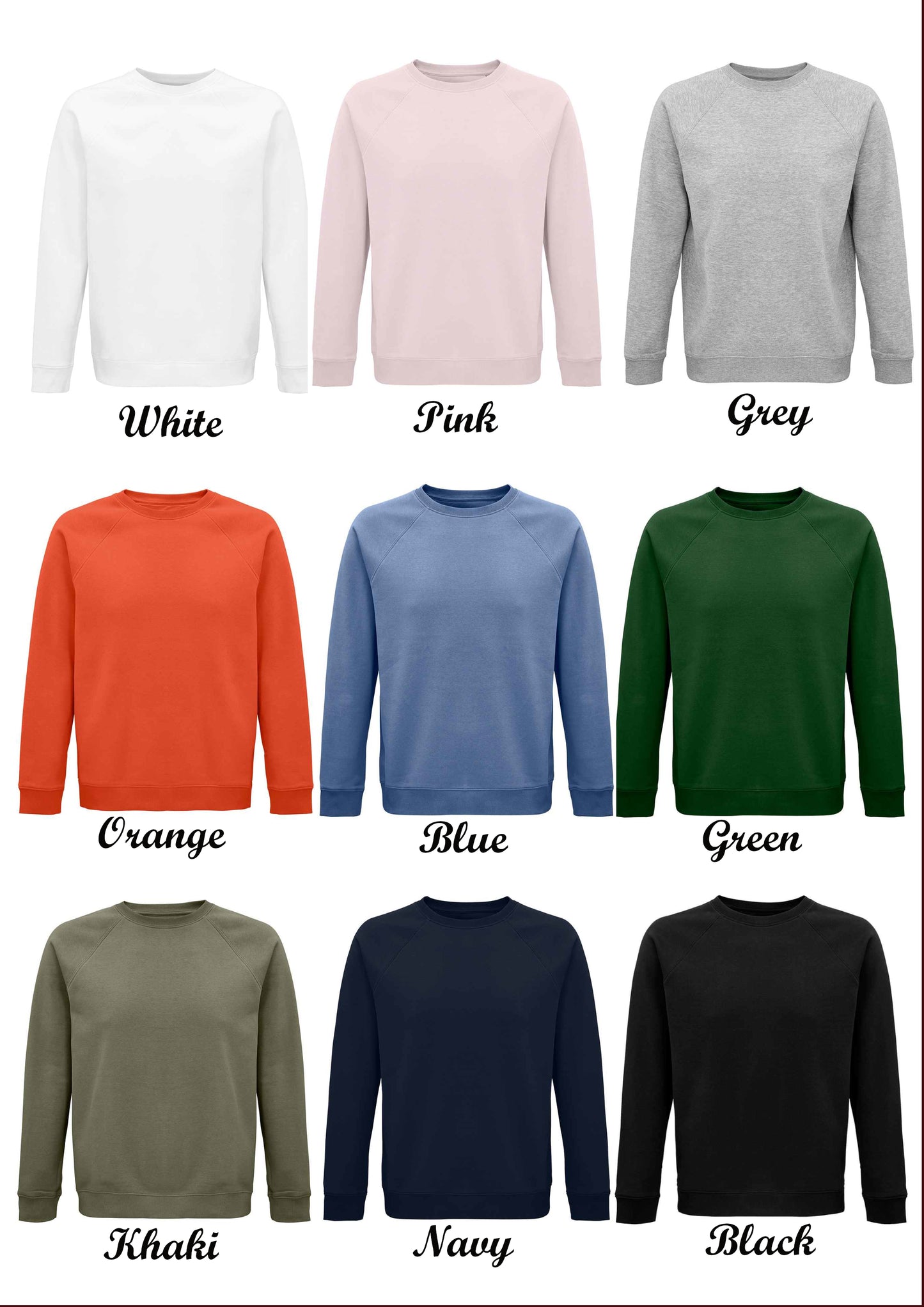 Custom Pet embroidery on organic cotton sweatshirts