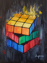 Rubik's cube painting