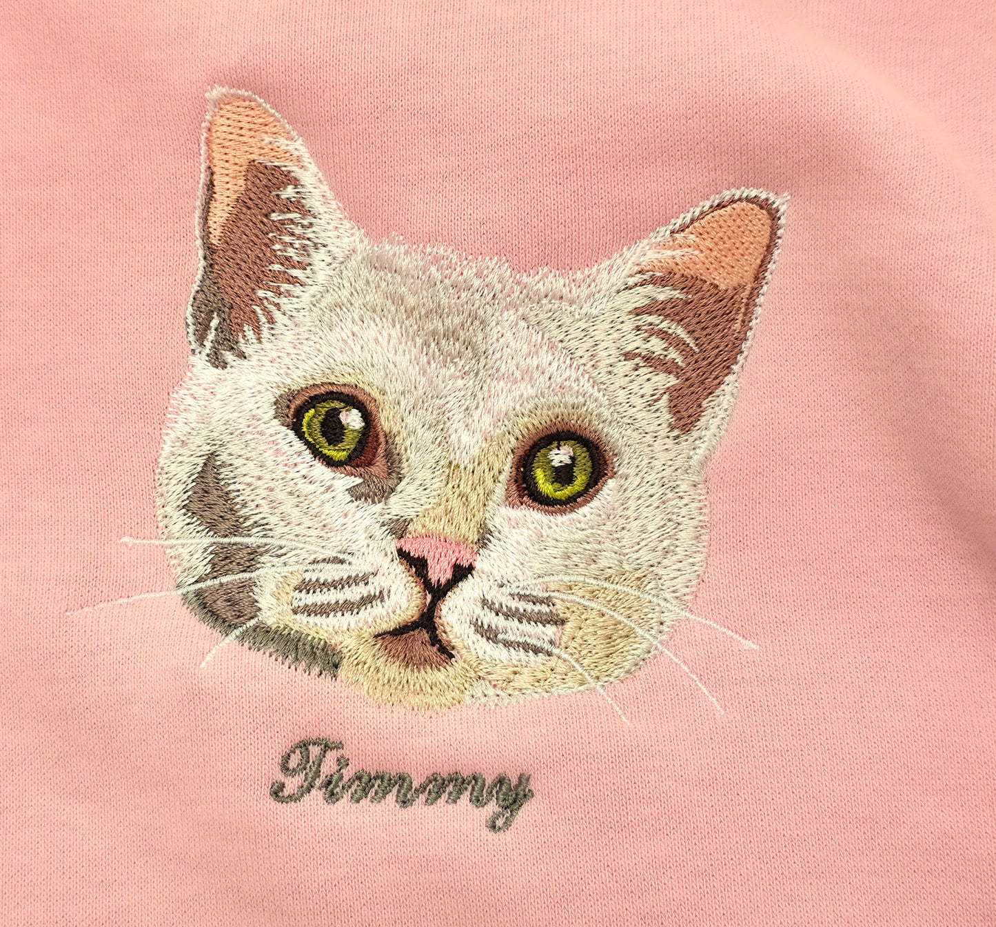 Custom Pet embroidery on hoodie zip cardigan