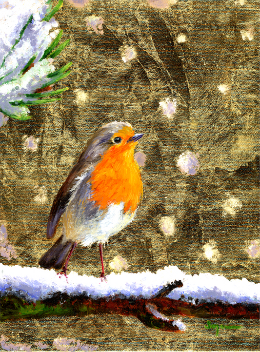 Robin in snow